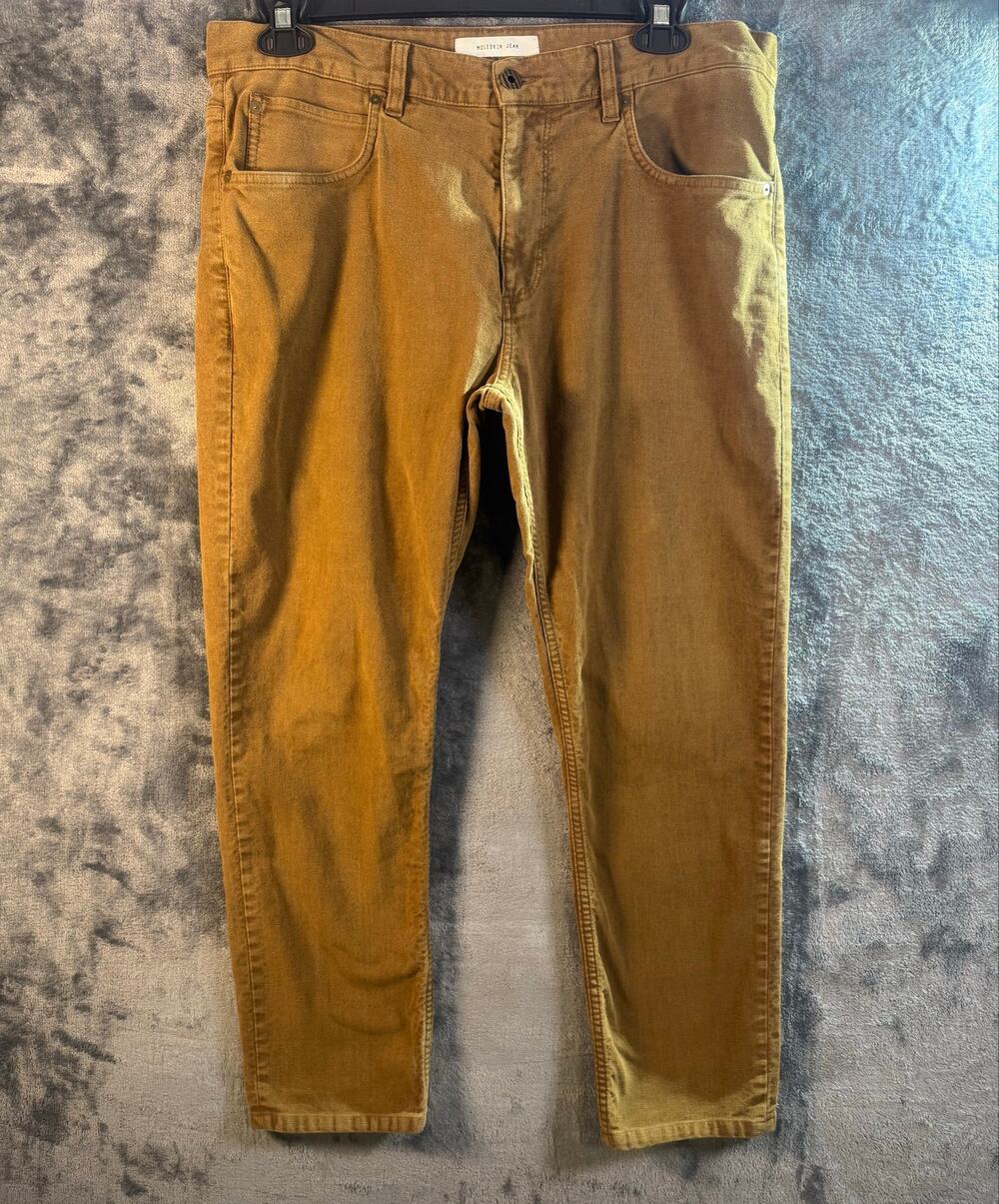 Billy Reid MSL-ALA Moleskin Jeans 5-Pocket Corduroy Trousers Tan Ochre Mens 36